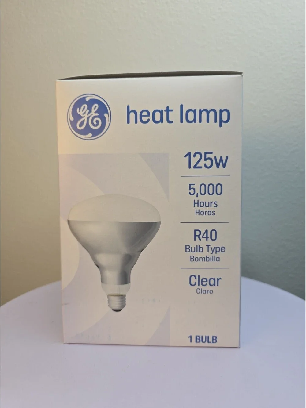 Lot of 9 GE Heat Lamp 125W 5000 Hours R40 Clear Medium